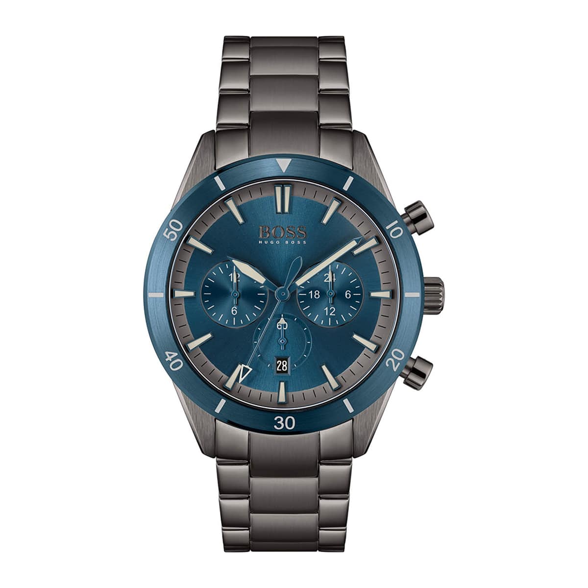 MONTRE HUGO BOSS SANTIAGO HOMME CHRONO CUIR - ACIER